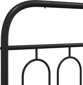 vidaXL vidaXL Metalowa rama łóżka z wezgłowiem i zanóżkiem, czarna, 90x200 cm 7