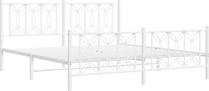 vidaXL vidaXL Metalowa rama łóżka z wezgłowiem i zanóżkiem, biała, 183x213 cm 3