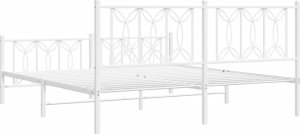vidaXL vidaXL Metalowa rama łóżka z wezgłowiem i zanóżkiem, biała, 183x213 cm 6