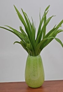 Inter-Deco Szklany zielony wazon 2