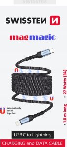 Kabel USB Swissten USB-C - Lightning 1 m Czarny (71551020) 6