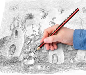 Staedtler STAEDTLER Bleistift jumbo 2B schwarz/rot Dreikant 3