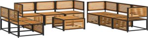 vidaXL vidaXL 9-cz. zestaw wypoczynkowy do ogrodu, z poduszkami, akacjowy 3