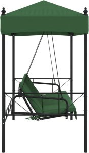vidaXL vidaXL Huśtawka ogrodowa z baldachimem, zielona, stal 6