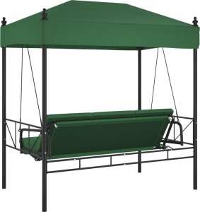 vidaXL vidaXL Huśtawka ogrodowa z baldachimem, zielona, stal 7
