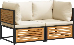 vidaXL vidaXL 2-cz. zestaw wypoczynkowy do ogrodu, z poduszkami, lita akacja 2