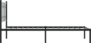 vidaXL vidaXL Metalowa rama łóżka z wezgłowiem, czarna, 90x200 cm 5