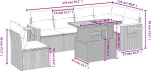 vidaXL vidaXL 7-cz. zestaw wypoczynkowy do ogrodu, z poduszkami, beżowy 3