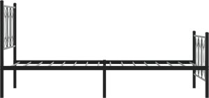 vidaXL vidaXL Metalowa rama łóżka z wezgłowiem i zanóżkiem, czarna, 90x200 cm 5