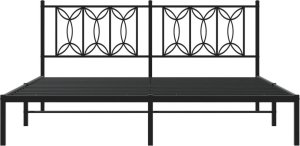 vidaXL vidaXL Metalowa rama łóżka z wezgłowiem, czarna, 183x213 cm 4