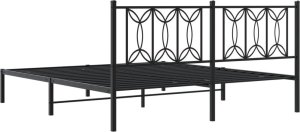vidaXL vidaXL Metalowa rama łóżka z wezgłowiem, czarna, 183x213 cm 6
