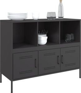 vidaXL vidaXL Szafka, czarna, 100,5x39x79 cm, stal walcowana na zimno 4