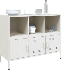 vidaXL vidaXL Szafka, biała, 100,5x39x79 cm, stal walcowana na zimno 4