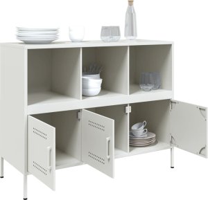 vidaXL vidaXL Szafka, biała, 100,5x39x79 cm, stal walcowana na zimno 5