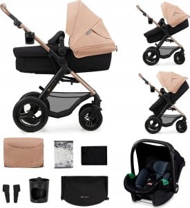 Wózek KinderKraft Universalus vežimėlis Kinderkraft Moov 2 Air 3in1, Sand Beige 1