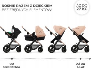 Wózek KinderKraft Universalus vežimėlis Kinderkraft Moov 2 Air 3in1, Sand Beige 2