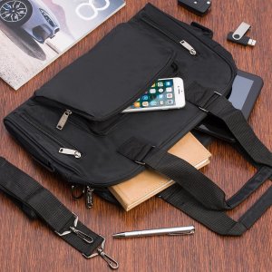 Bellugio Damska torebka lekka duża A4 modna torba shopperka czarna na ramię J32 2