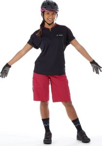 Vaude Spodenki rowerowe damskie z wkładką Vaude Qimsa - czerwone 36 3