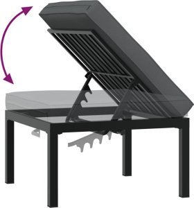 vidaXL vidaXL 4-cz. zestaw mebli do ogrodu, z poduszkami, czarne aluminium 8