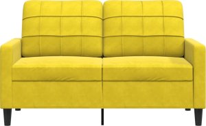 vidaXL Sofa 2-osobowa, żółta, 120 cm, tapicerowana aksamitem 4