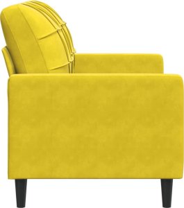 vidaXL Sofa 2-osobowa, żółta, 120 cm, tapicerowana aksamitem 5
