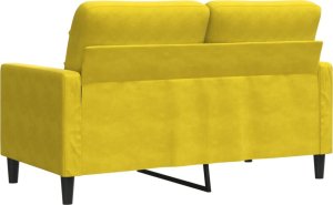vidaXL Sofa 2-osobowa, żółta, 120 cm, tapicerowana aksamitem 6