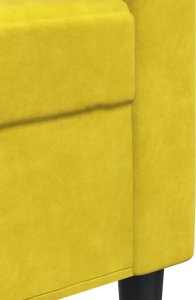 vidaXL Sofa 2-osobowa, żółta, 120 cm, tapicerowana aksamitem 7