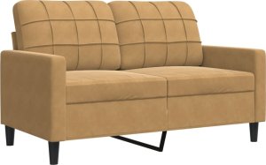 vidaXL Sofa 2-osobowa, brązowy, 120 cm, tapicerowana aksamitem 2
