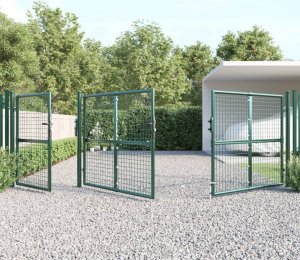 vidaXL Brama z siatki, zielona, 400x175 cm, galwanizowana stal 3