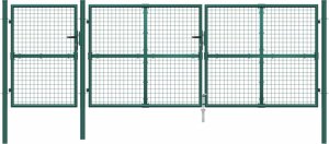 vidaXL Brama z siatki, zielona, 400x175 cm, galwanizowana stal 4