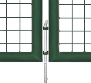 vidaXL Brama z siatki, zielona, 400x175 cm, galwanizowana stal 6