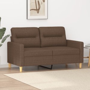 vidaXL Sofa 2-osobowa, brązowa, 120 cm, tapicerowana tkaniną 1