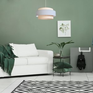 Lampa wisząca Solar Lampa BOHO wisząca nad stół len i szary 1