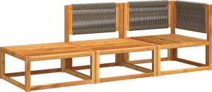 vidaXL vidaXL 3-cz. zestaw wypoczynkowy do ogrodu, z poduszkami, akacjowy 3