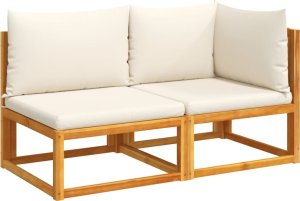 vidaXL vidaXL Sofa ogrodowa z poduszkami, 2-osobowa, lite drewno akacjowe 2