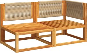 vidaXL vidaXL Sofa ogrodowa z poduszkami, 2-osobowa, lite drewno akacjowe 4