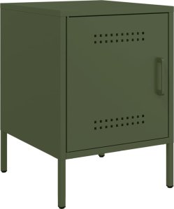 vidaXL vidaXL Szafka nocna, oliwkowa zieleń, 36x39x50,5 cm, stal 2