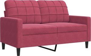 vidaXL Sofa 2-osobowa, winna czerwień, 120 cm, tapicerowana aksamitem 2
