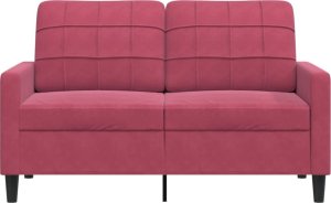 vidaXL Sofa 2-osobowa, winna czerwień, 120 cm, tapicerowana aksamitem 4