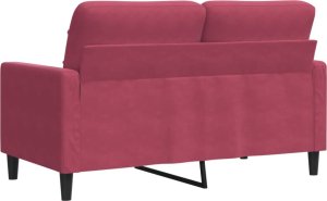 vidaXL Sofa 2-osobowa, winna czerwień, 120 cm, tapicerowana aksamitem 6