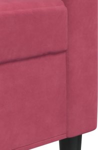 vidaXL Sofa 2-osobowa, winna czerwień, 120 cm, tapicerowana aksamitem 7