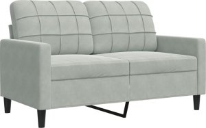 vidaXL vidaXL Sofa 2-osobowa, jasnoszara, 120 cm, tapicerowana aksamitem 2