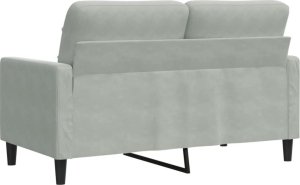 vidaXL vidaXL Sofa 2-osobowa, jasnoszara, 120 cm, tapicerowana aksamitem 6