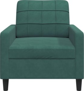 vidaXL vidaXL Fotel, ciemnozielony, 60 cm, obity aksamitem 4