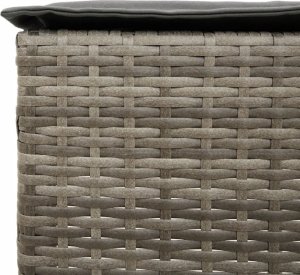 vidaXL vidaXL 3-cz. ogrodowy zestaw mebli barowych, poduszki, szary rattan PE 6