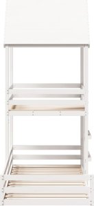 vidaXL vidaXL Łóżko z piętrem i daszkiem, białe, 90x200 cm, drewno sosnowe 5