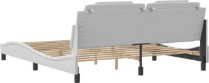 vidaXL vidaXL Rama łóżka z LED, biała, 180x200 cm, sztuczna skóra 10