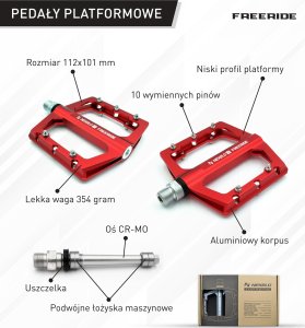 Nexelo Pedały platforma NEXELO SUPREME FREERIDE, łożyska maszynowe, wymienne piny Wybierz kolor: Niebieski 2