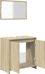 vidaXL vidaXL 2-częściowy zestaw mebli łazienkowych, kolor dąb sonoma 6