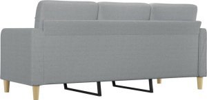 vidaXL VidaXL Sofa 3-osobowa, jasnoszara, 180 cm, tapicerowana tkaniną 5